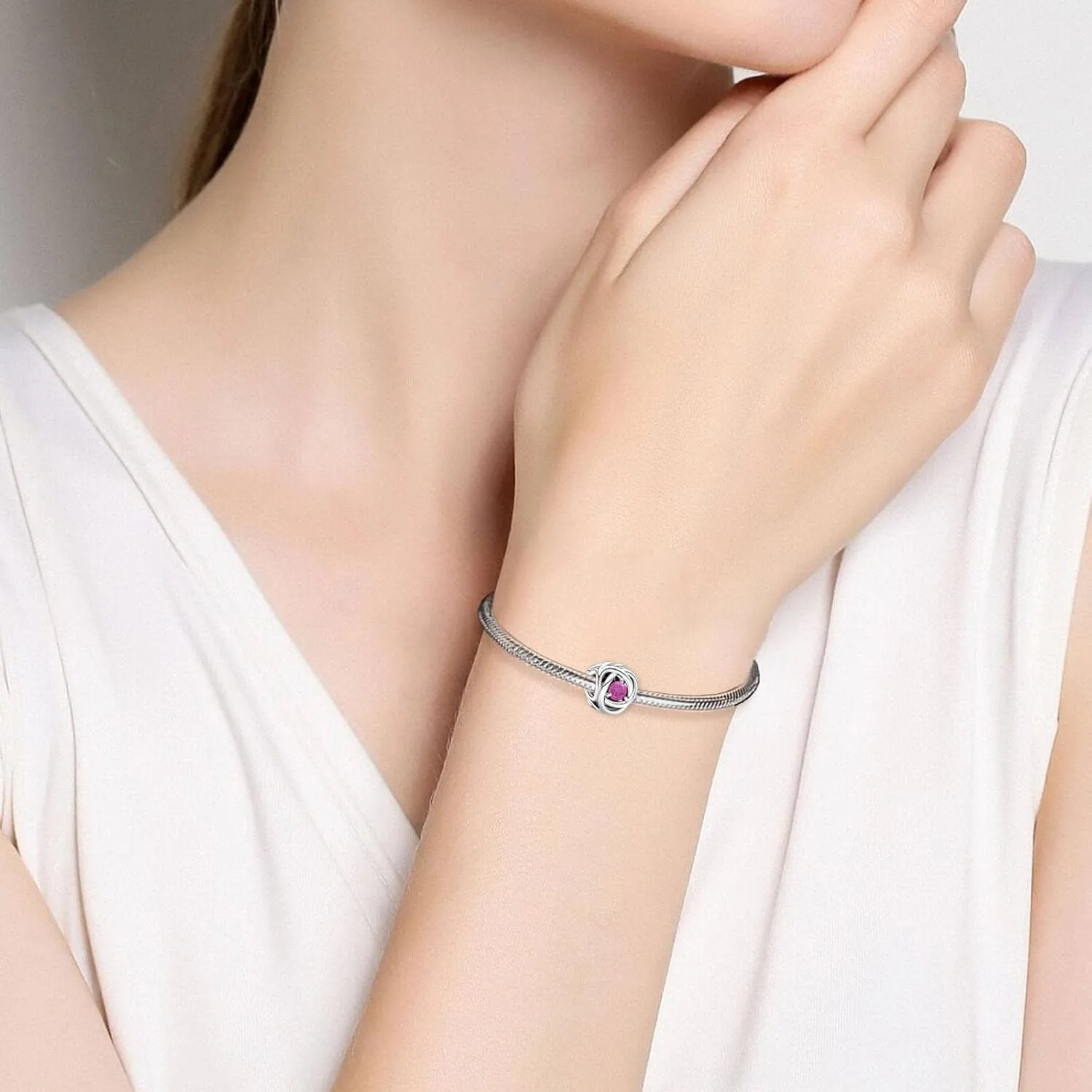 VALGACLS October Birthstone Charms Love Heart Charms for Bracelet Necklace Happy Birthday Charms for Women