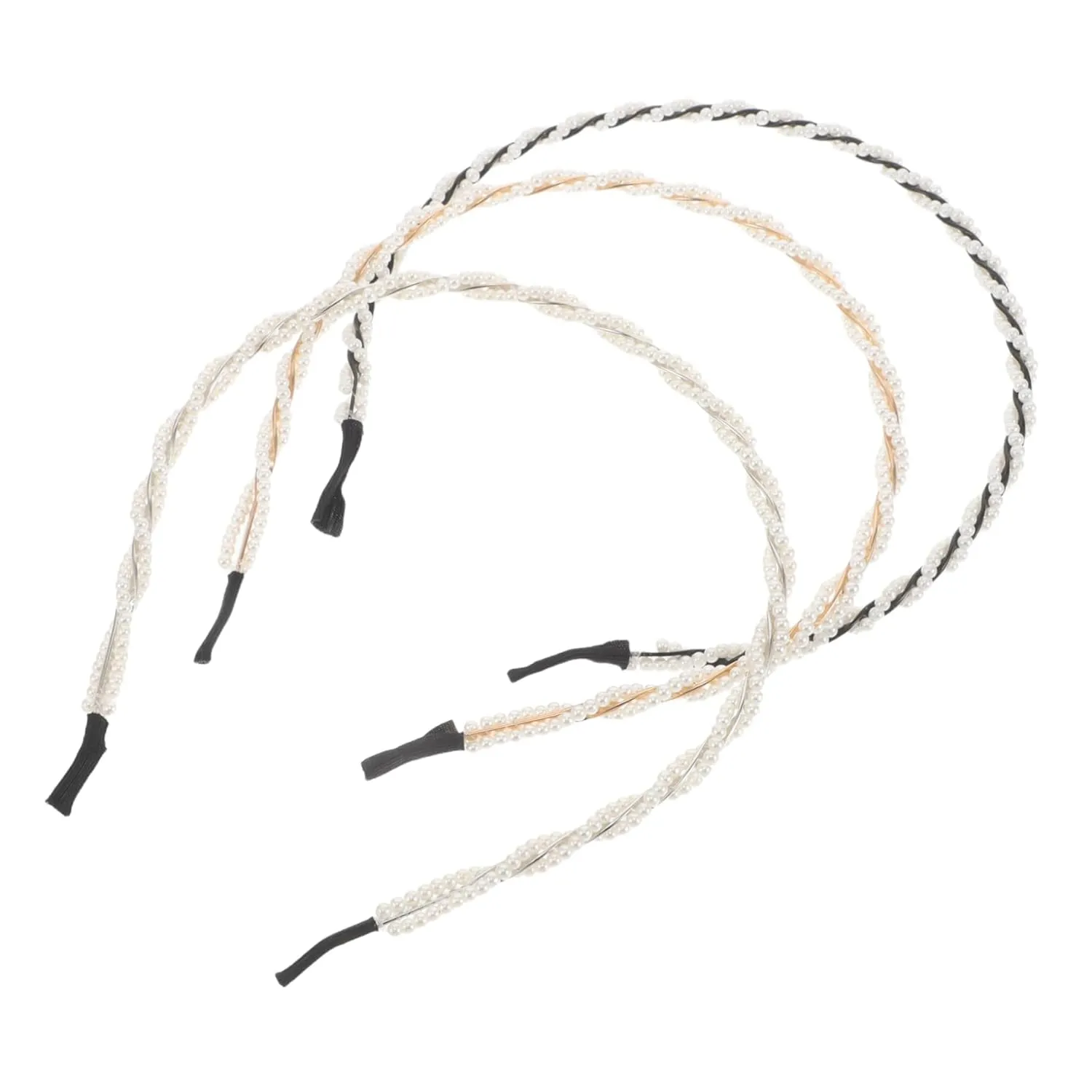VALICLUD 3pcs Women Pearl Headband Stylish Faux Pearl Hair Accessories for Various Hairstyles Durable Construction Multiple Color Options for Elegant Looks