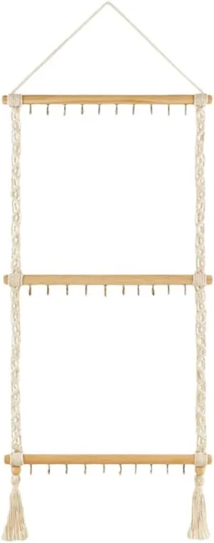 VALICLUD Macrame Hair Claw Clip Organizer Hanging Hair Clip Holder and Storage Claw Clip Hanger for Women Girls Home Wall Door Closet Decor