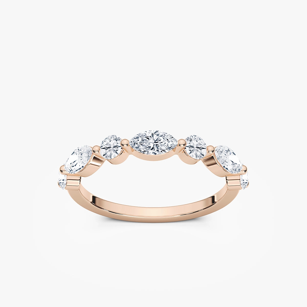 Superior Article Natalie 7/8 ctw Marquise and Round Lab Grown Diamond Shared Prong Wedding Band