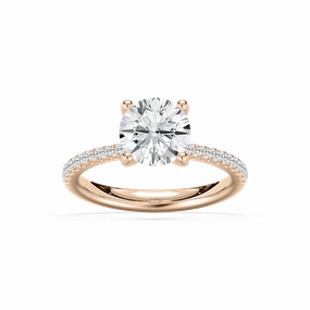Tavia 2 1?? ctw Round Lab Grown Diamond Tapered Side Stone Engagement Ring Minimal Pop Distinctive Accessory
