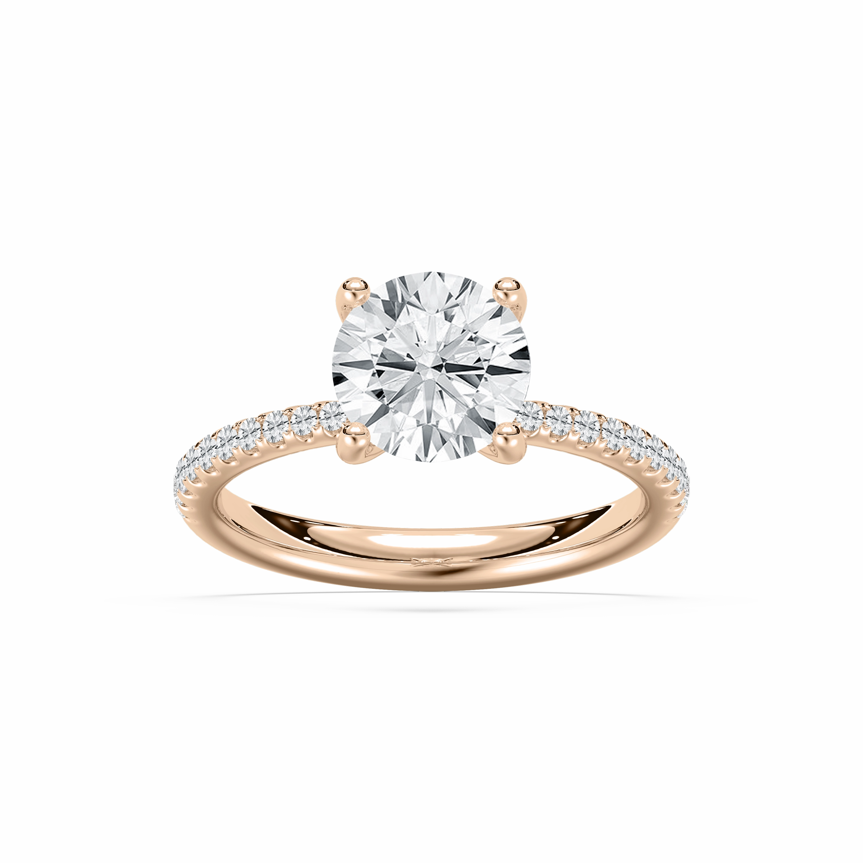 Tavia 2 1?? ctw Round Lab Grown Diamond Tapered Side Stone Engagement Ring Collector's Piece Giftable Present