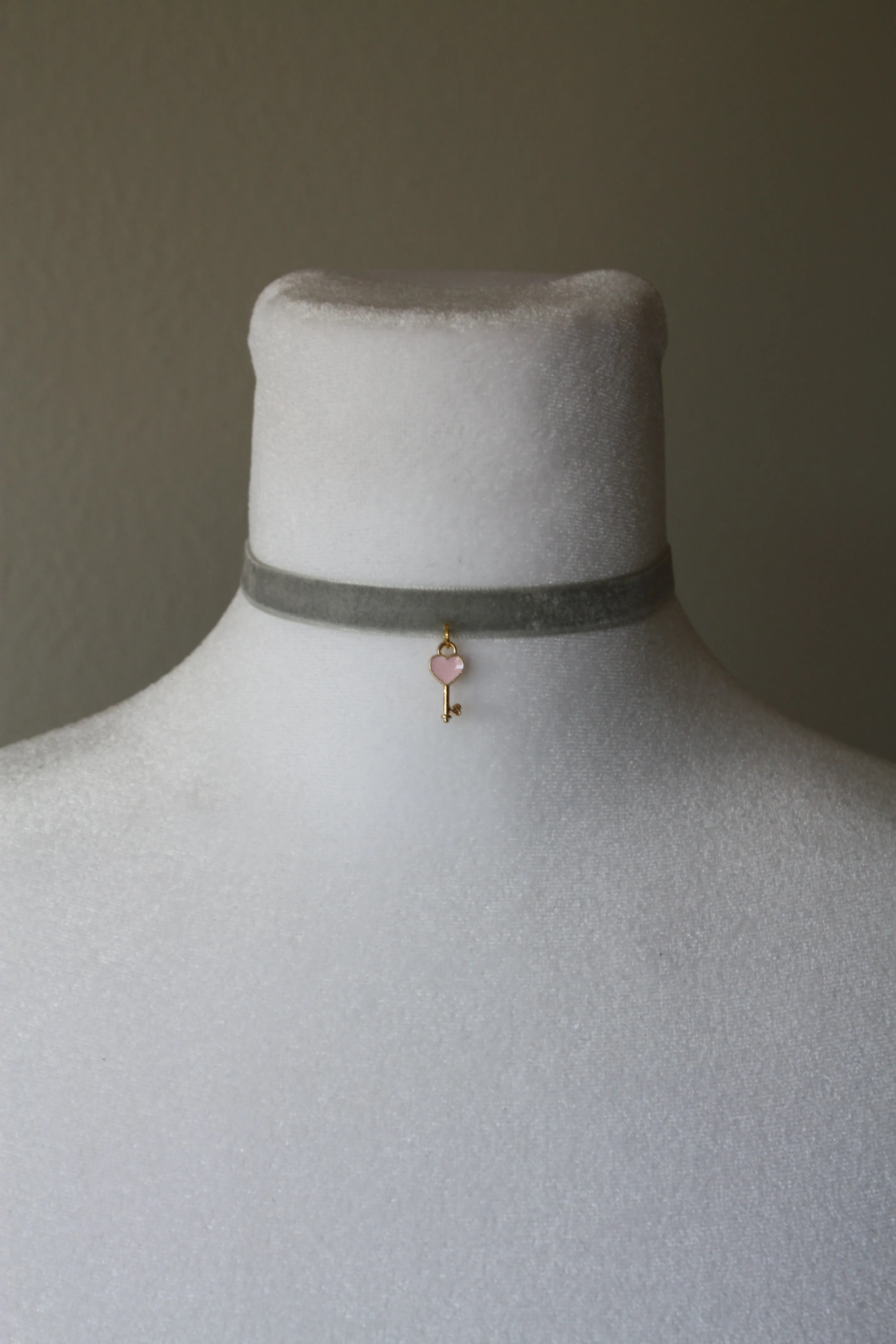 Velvet Choker with a Heart Key
