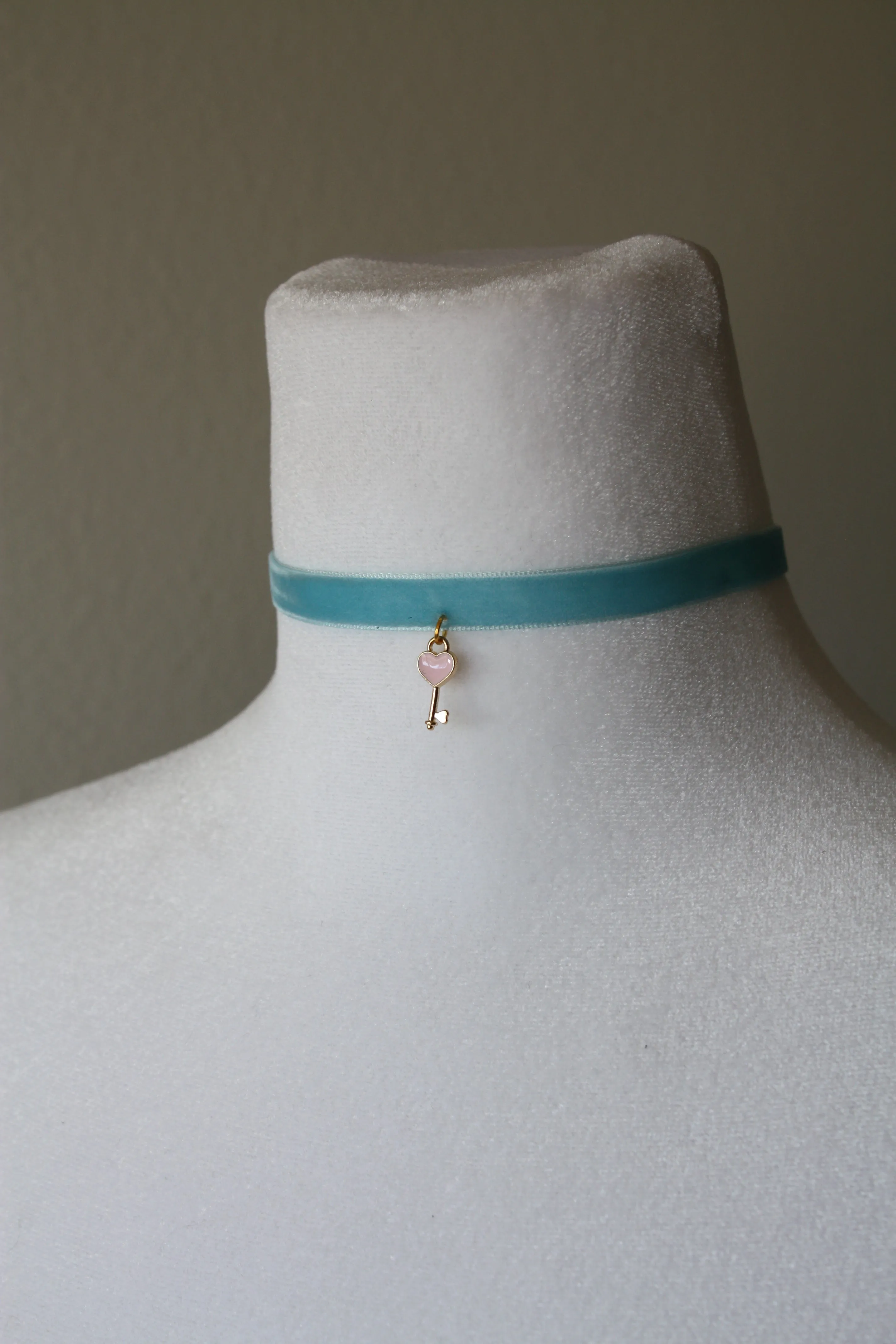 Velvet Choker with a Heart Key