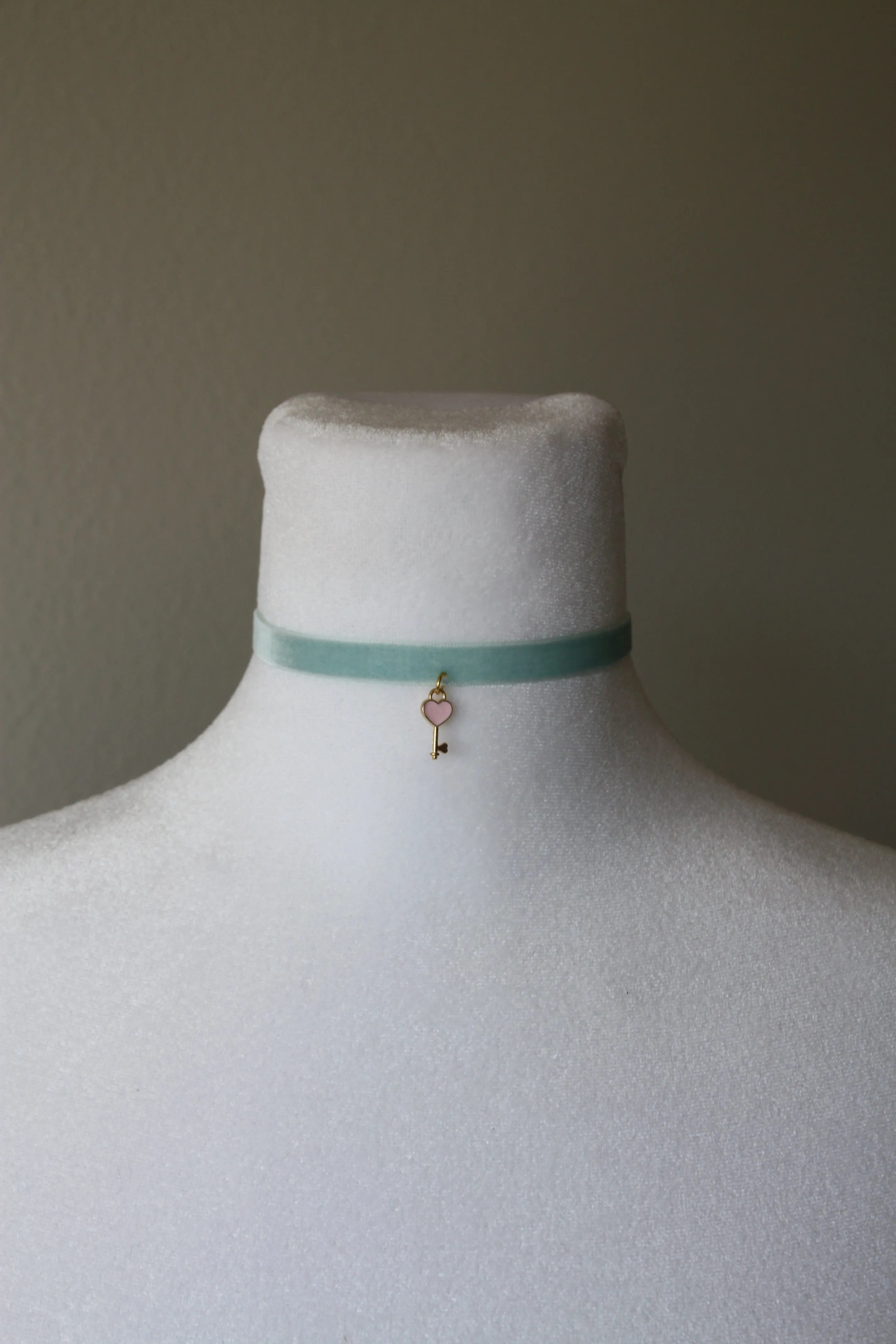 Velvet Choker with a Heart Key