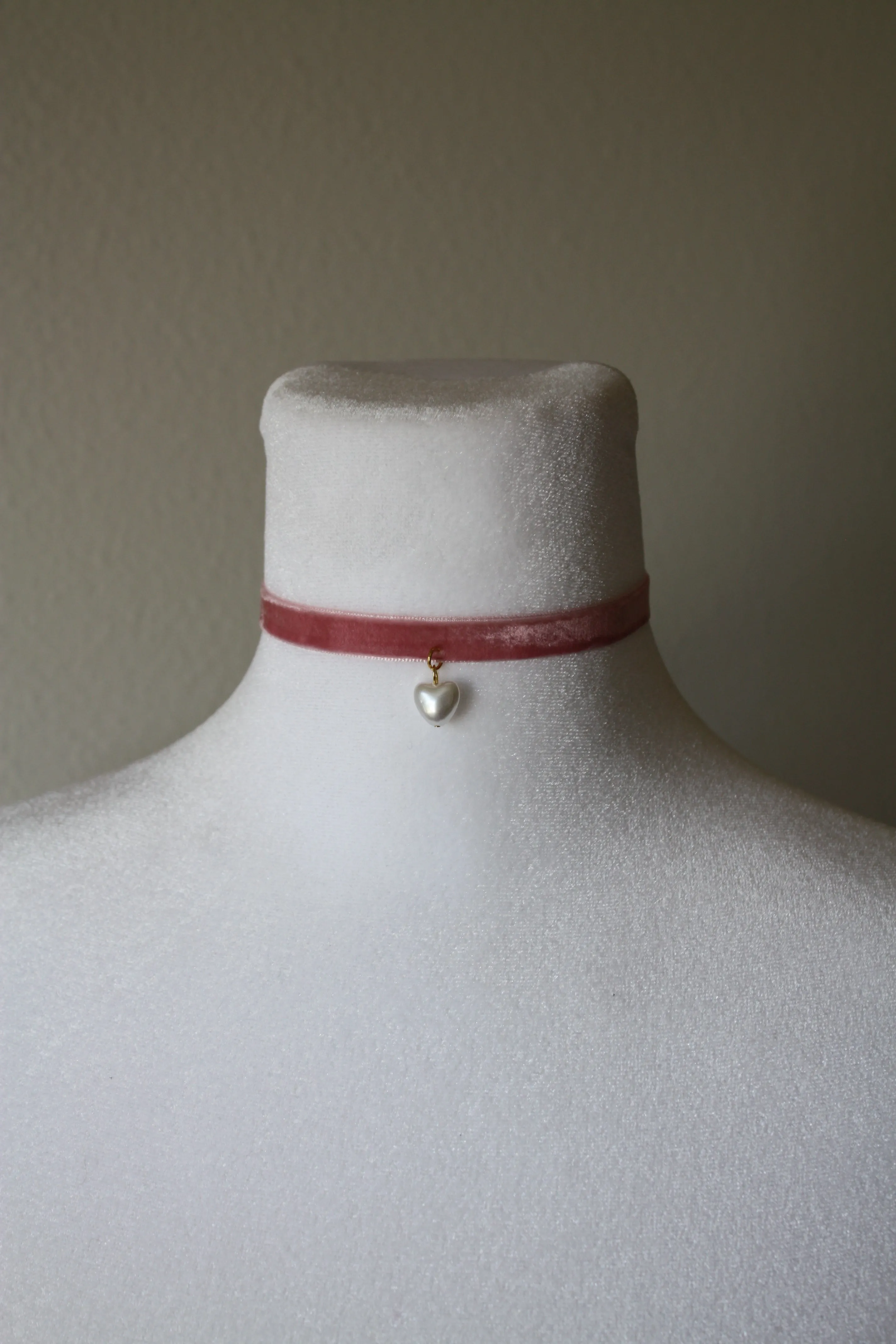 Velvet Choker with a Pearl Heart