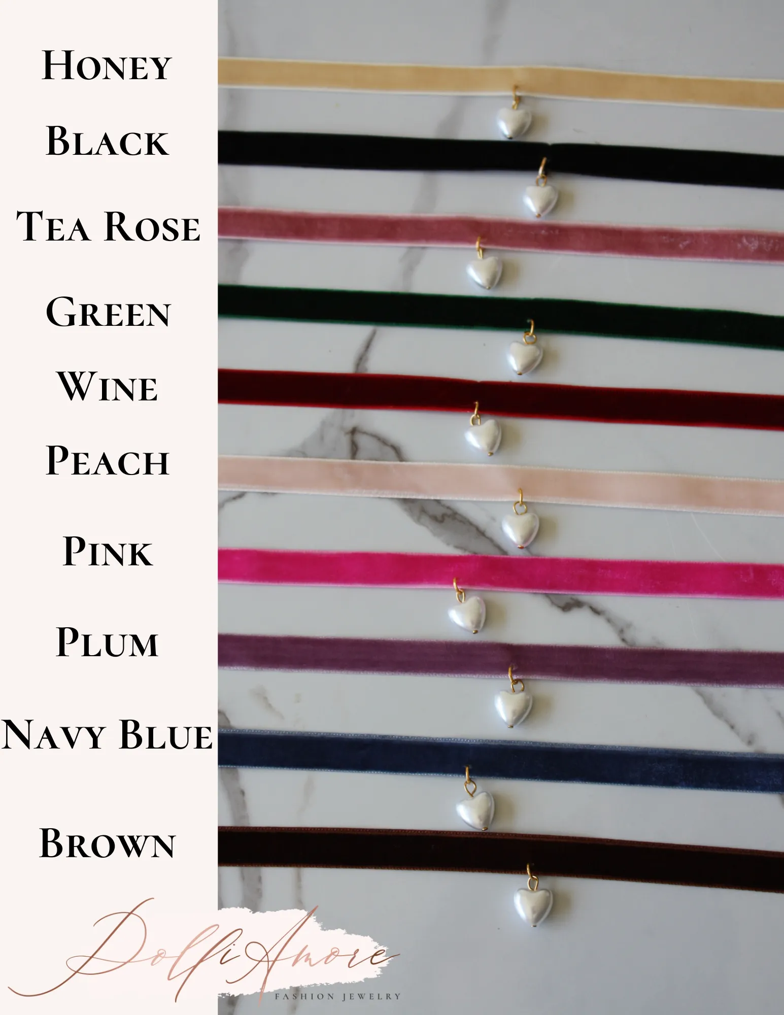 Velvet Choker with a Pearl Heart