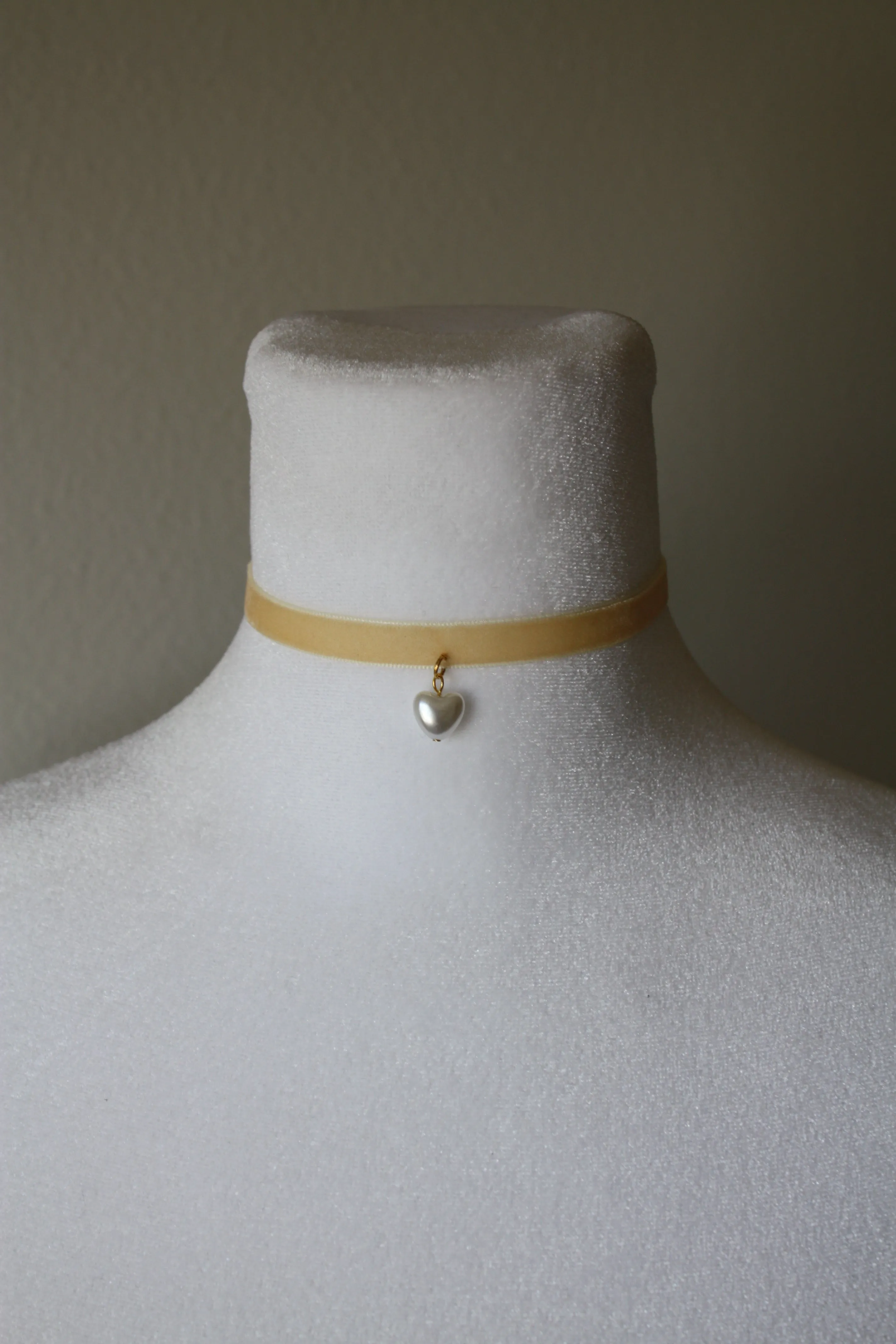 Velvet Choker with a Pearl Heart