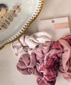 Velvet Scrunchies - Blush and Mauve