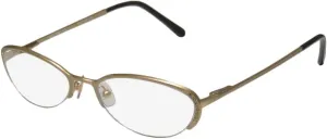 Vera Wang Epiphany Ii For Ladies/Young Women/Girls Designer Half-Rim Titanium Crystals Spring Hinges Eyeglasses/Eye Glasses (50-17-135, Yellow Gold)