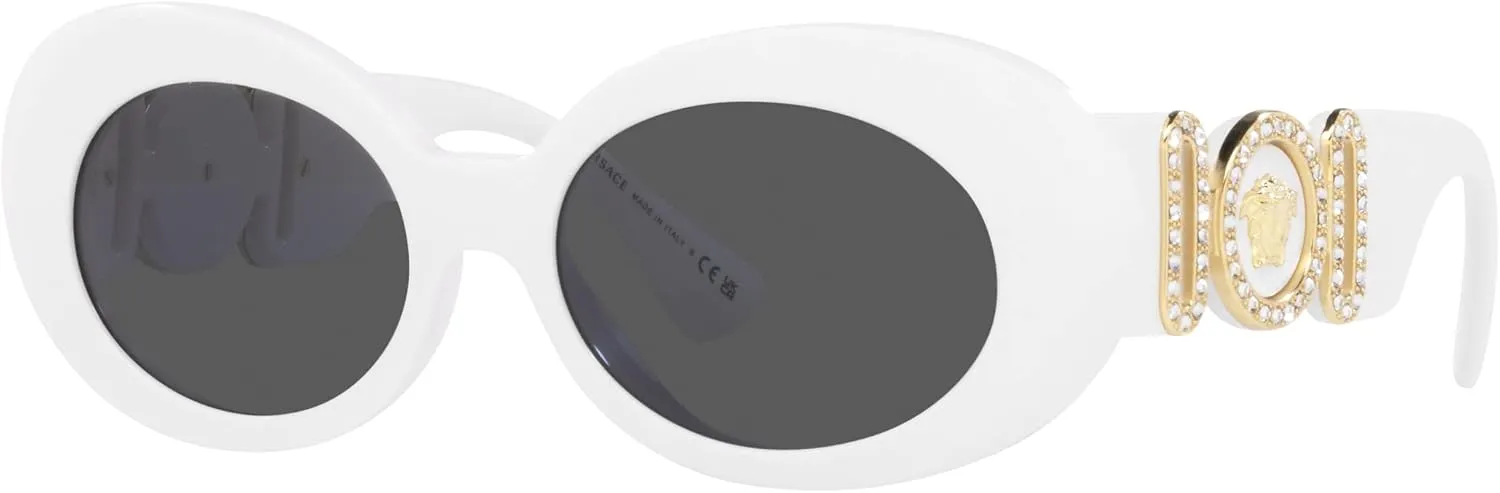 Versace Woman Sunglasses Black Frame, Dark Grey Lenses, 54MM