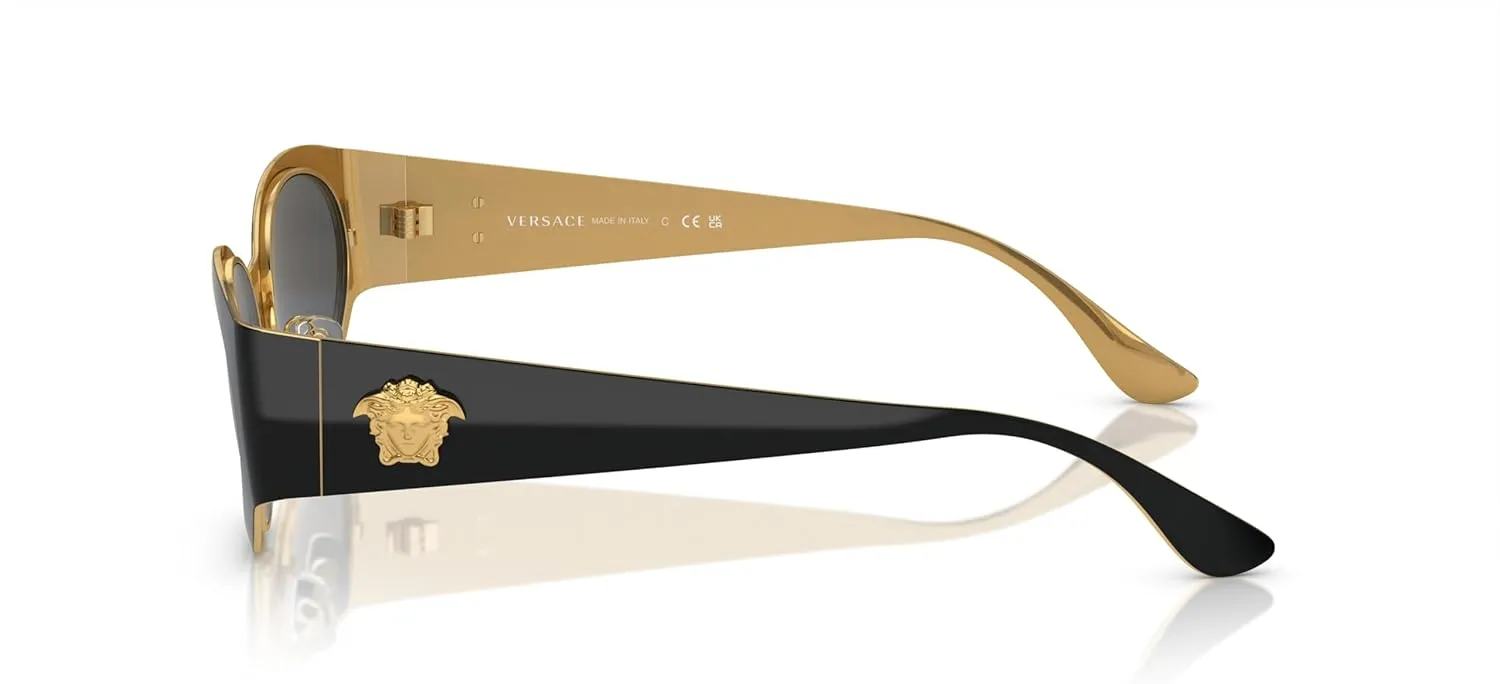 Versace Woman Sunglasses Black Frame, Dark Grey Lenses, 56MM