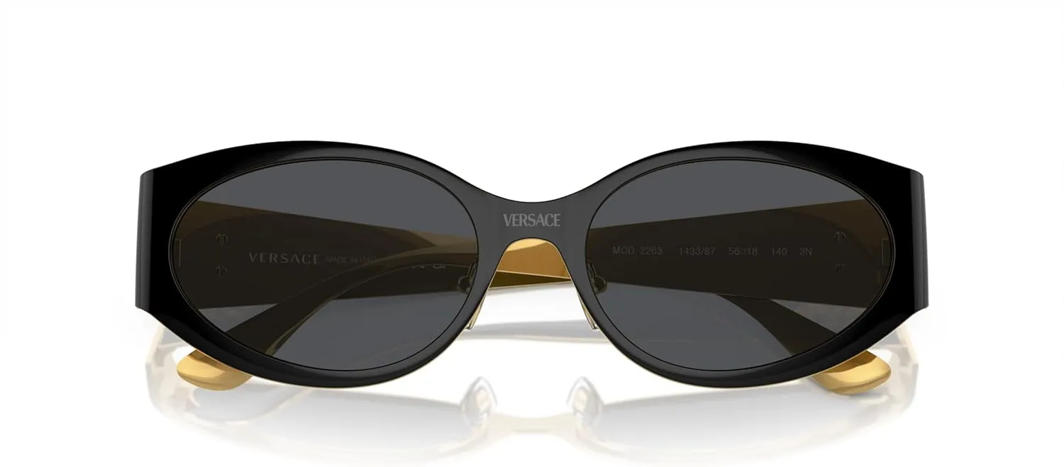 Versace Woman Sunglasses Black Frame, Dark Grey Lenses, 56MM