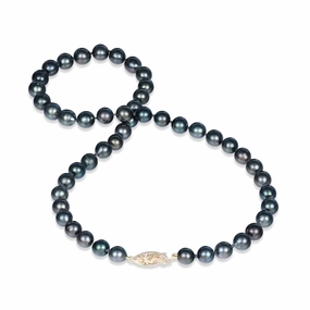 Elite Detail 18-20" Tahitian Black Pearl Strand with Gold Clasp - 8-10mm