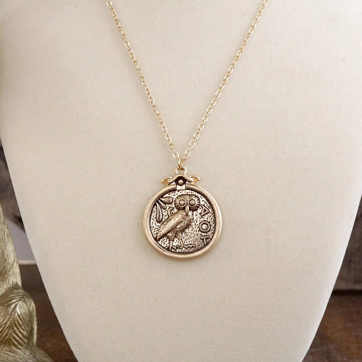 Wisdom??s Gaze ?C Ancient Greek Owl Coin Pendant Necklace Personalized Adornment