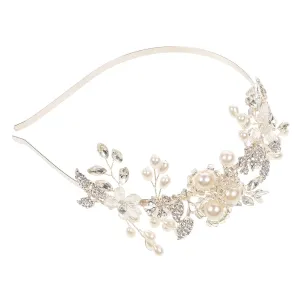 VICASKY Bridal Hair Band Flower Design Pearl Headwear for Wedding Stylish Head Bands for Women