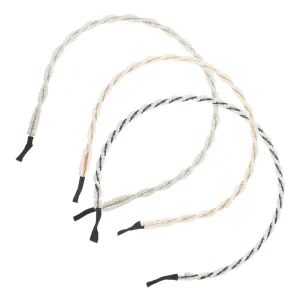 VICASKY Elegant Headbands 3pcs Pearl Knotted Headband Set Fashionable Hair Jewelry Fake Pearls for Occasions