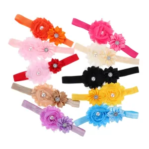 VICASKY Floral Headband for Girls 10 Colors Girls Hair Band Elastic Photo Prop