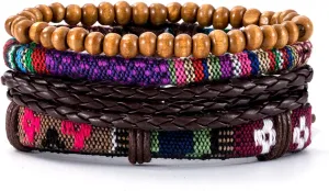 Vinatge Gothic Punk Skull Star Metal Multilayer Leather Bracelet Men Bracelets & Bangles Male Arm Jewelry