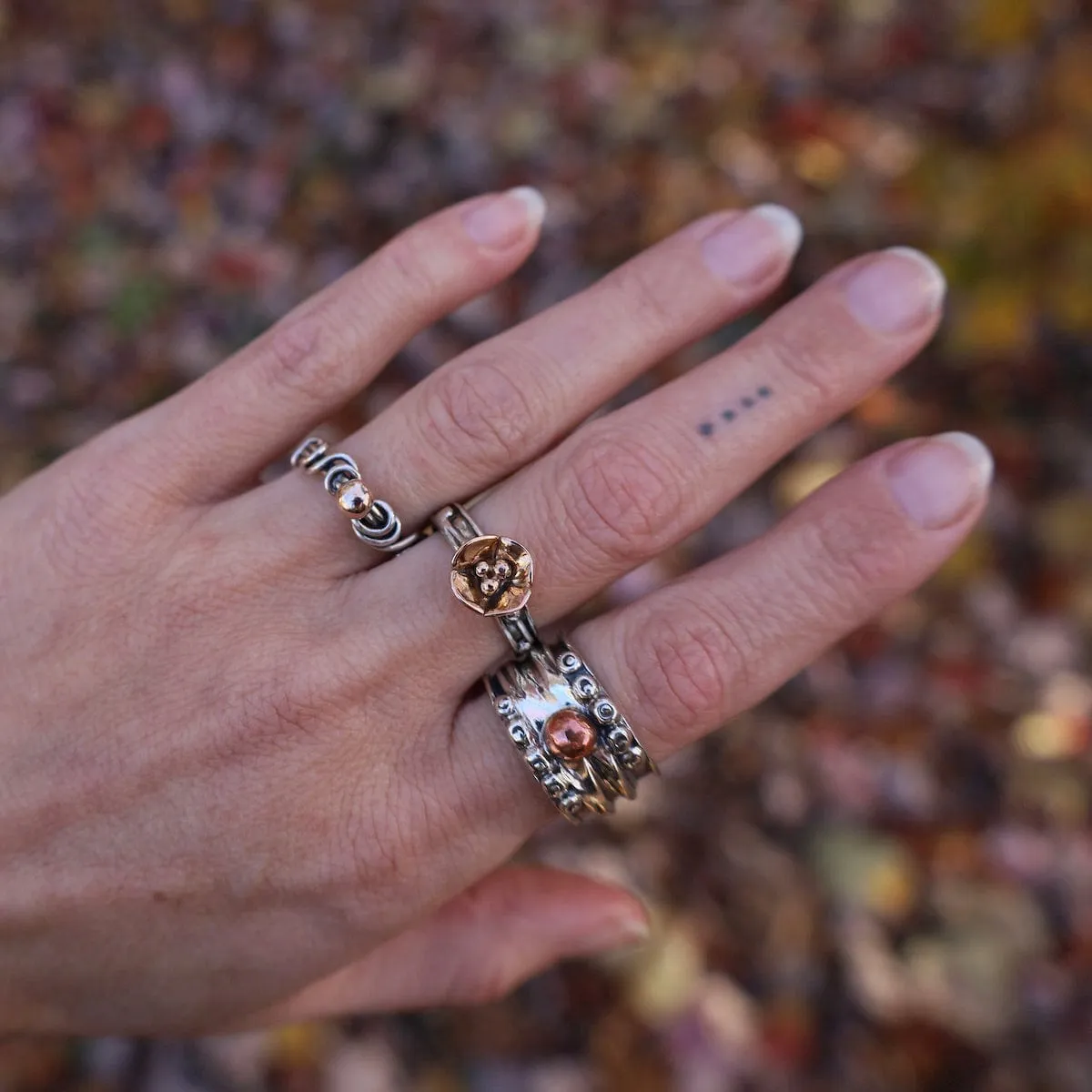 Vine with Rose Gold Accent Ring