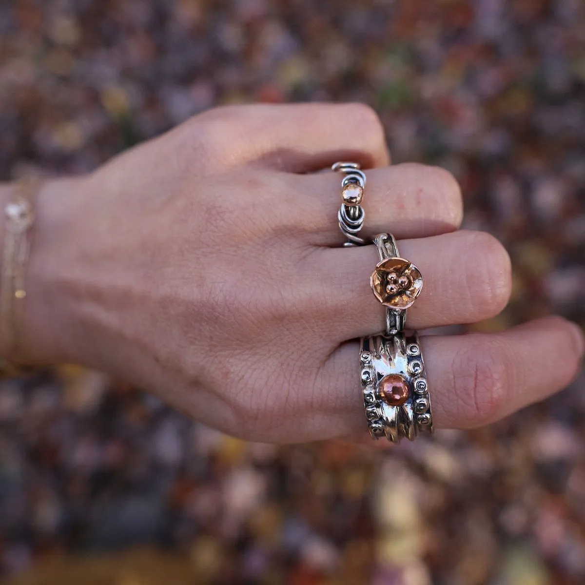 Vine with Rose Gold Accent Ring