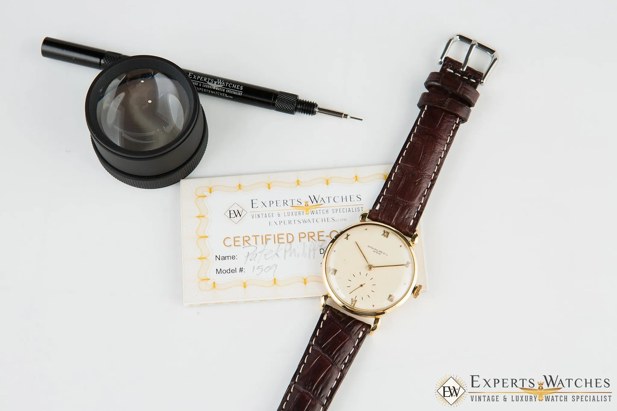 Vintage 1942 Patek Philippe Tear Drop 1509 Calatrava 18K Yellow Gold W/ Extract