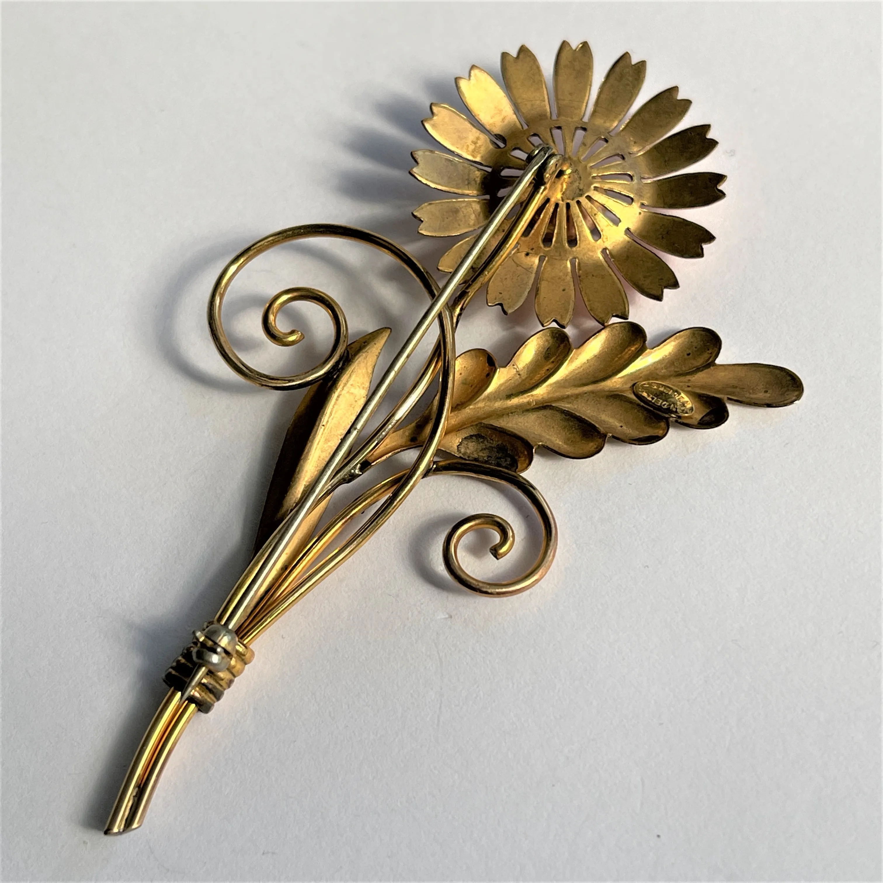 Vintage 50's Flower Head Brooch
