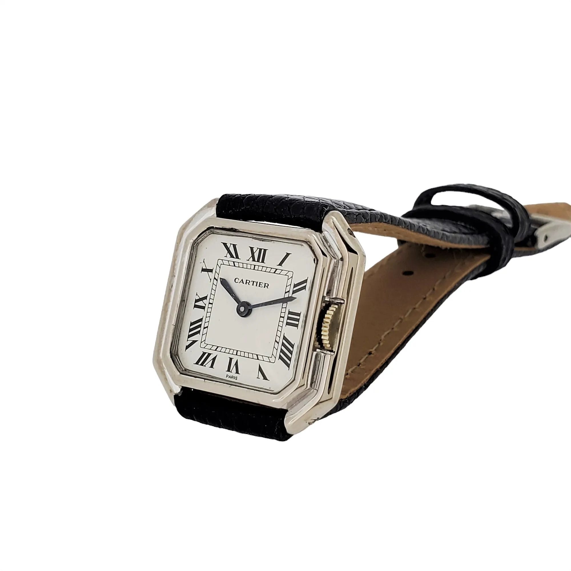 Vintage Cartier Paris Ceinture in White Gold, Ladies Size Watch, Circa 1975-1980
