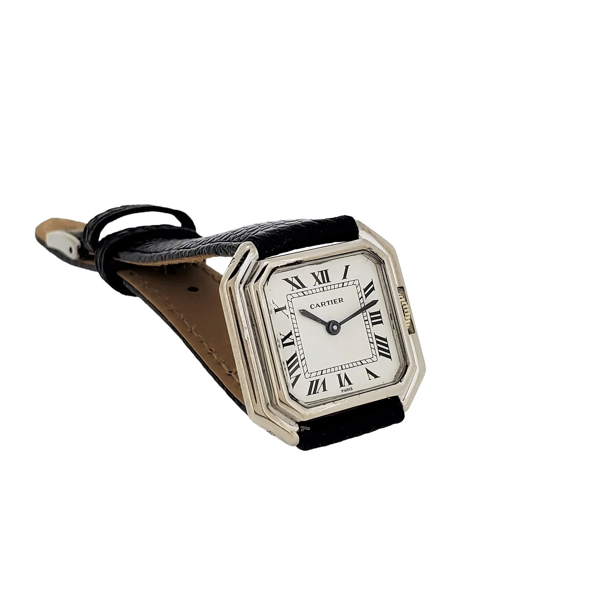 Vintage Cartier Paris Ceinture in White Gold, Ladies Size Watch, Circa 1975-1980