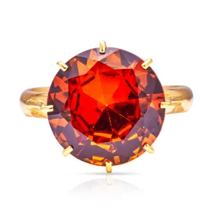 Vintage, French, 5.65ct citrine cocktail ring, 18ct yellow gold