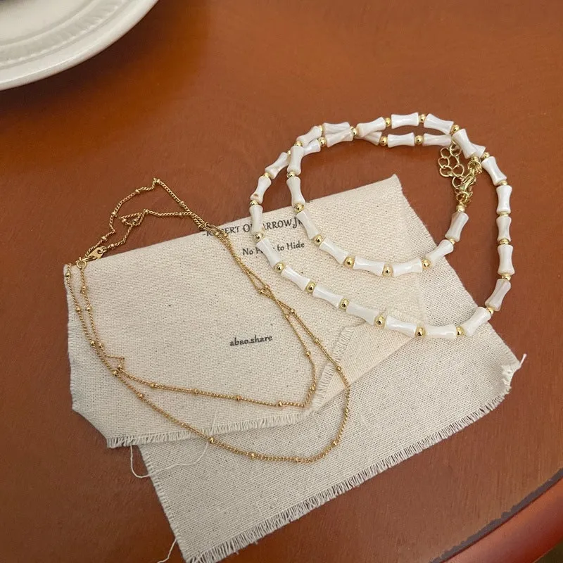 Vintage French Stacked Wear Collarbone Chain
