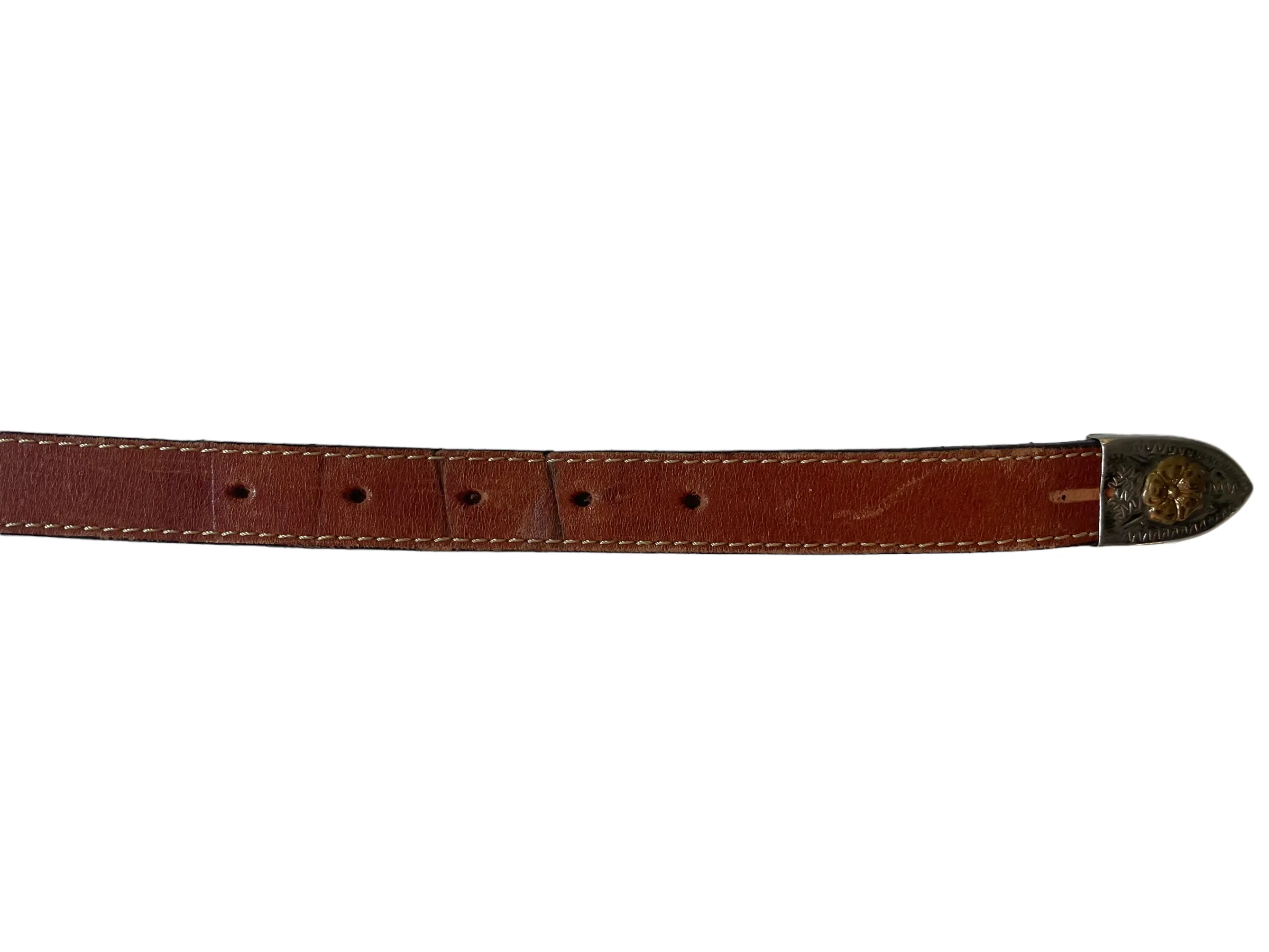Vintage Leather Belt with Western Buckle | Barn Owl Vintage | Seattle Vintage Belts and Buckles