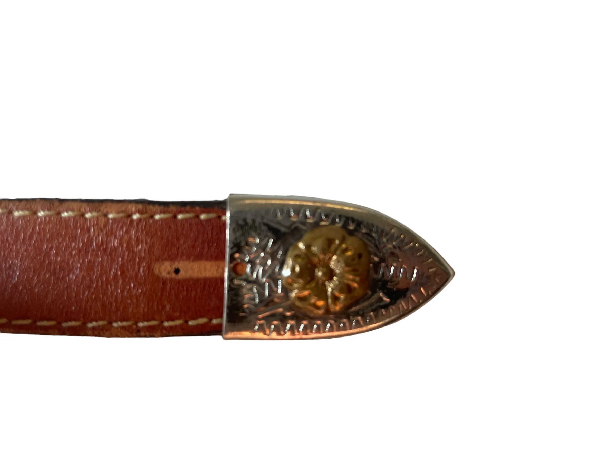Vintage Leather Belt with Western Buckle | Barn Owl Vintage | Seattle Vintage Belts and Buckles