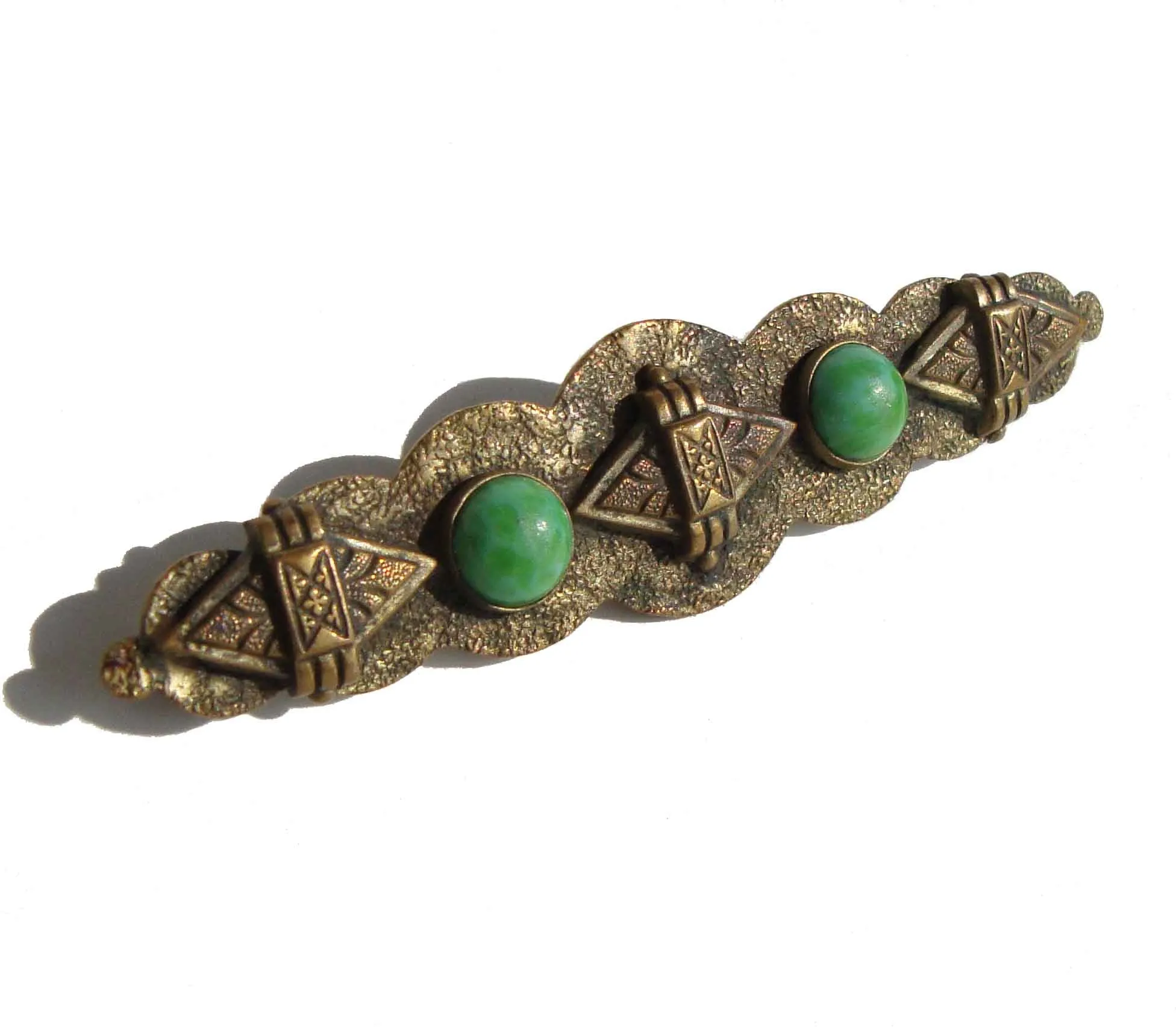Vintage Neiger Brothers Egyptian Revival Brooch Peking Glass Pin