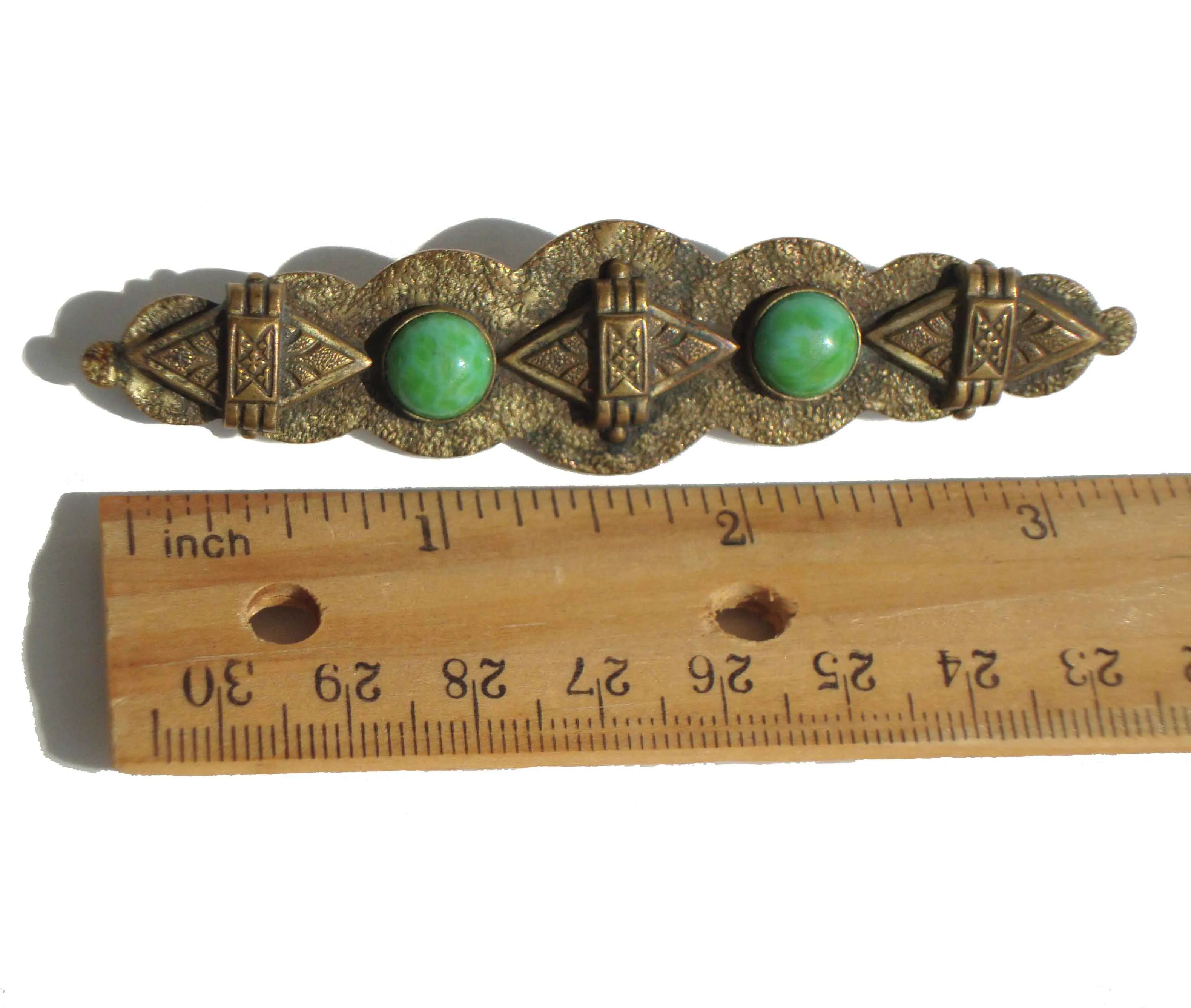 Vintage Neiger Brothers Egyptian Revival Brooch Peking Glass Pin