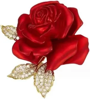 Vintage Rose Crystal Flower Brooch for Women Ideal for Weddings Bridal Accessories