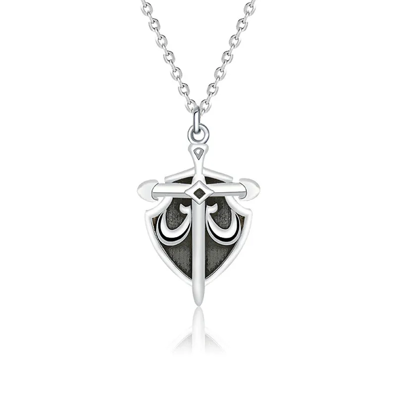 Vintage s925 Sterling Silver matching Necklace Princess and Knight Couple Necklace Valentine's Day Gift