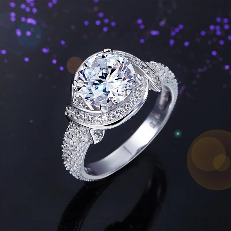 Vintage Style Art Deco 925 Sterling Silver Ring Promise Engagement Simulated Diamond