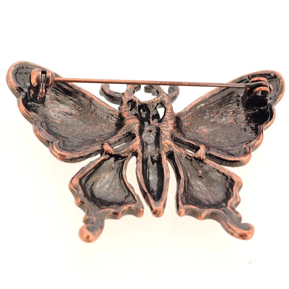 Vintage Style Red Butterfly Pin Brooch