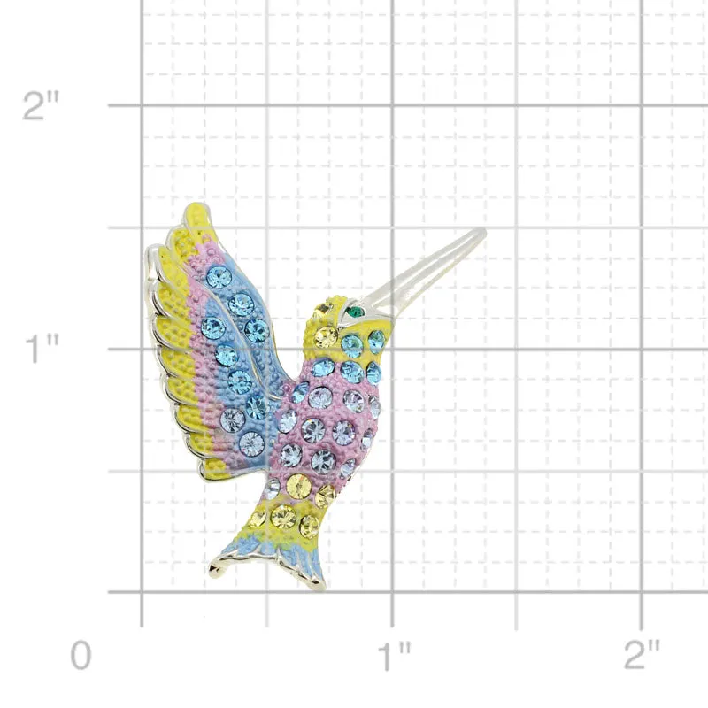 Violet Hummingbird Pin Swarovski Crystal Bird Pin Brooch