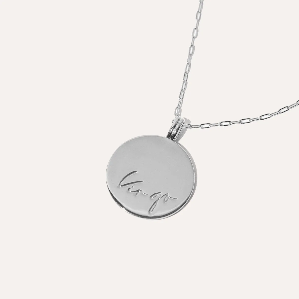 Virgo Bold Zodiac Pendant Necklace in Silver