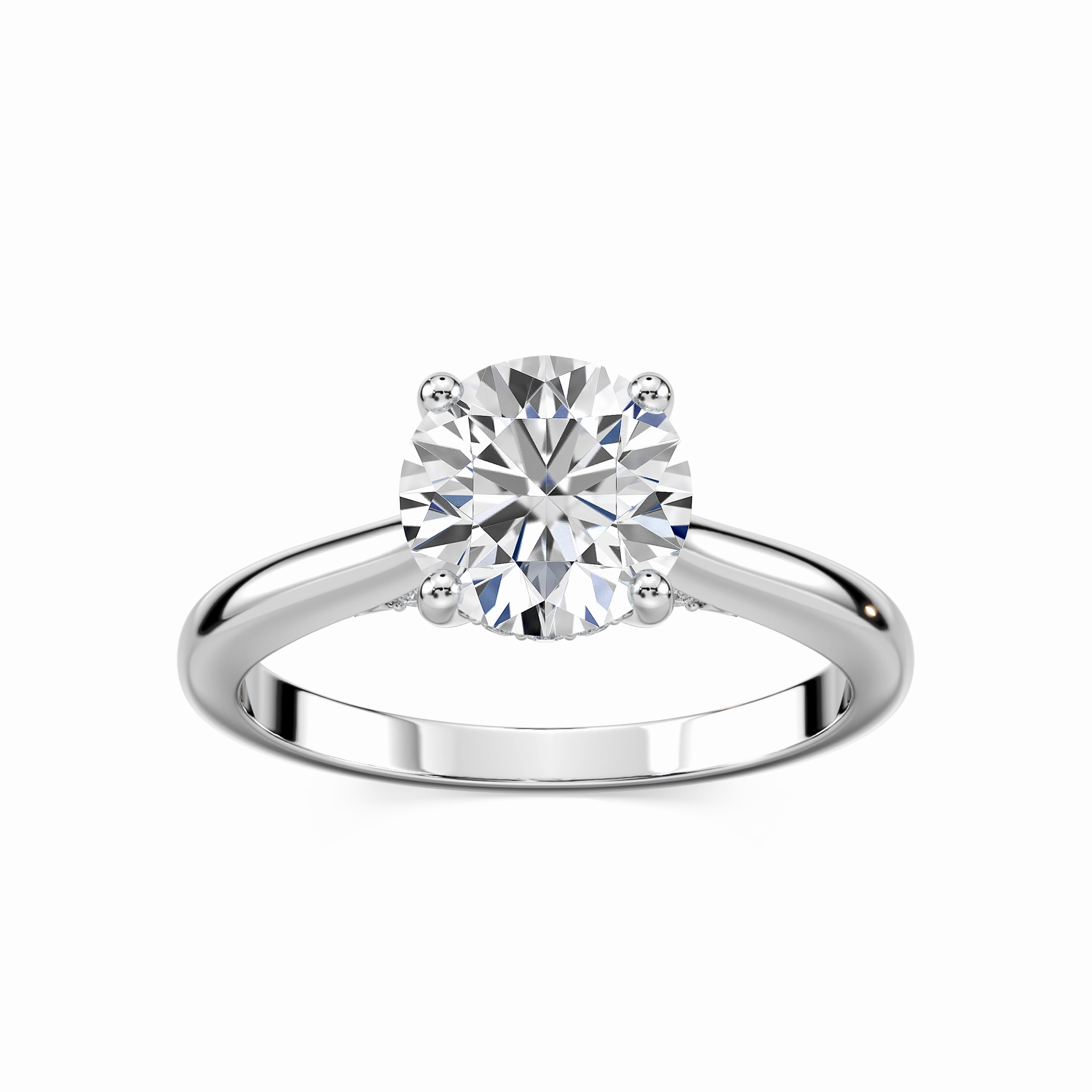 Suburban Trend Vivian Round Lab Grown Diamond Arch Hidden Halo Engagement Ring