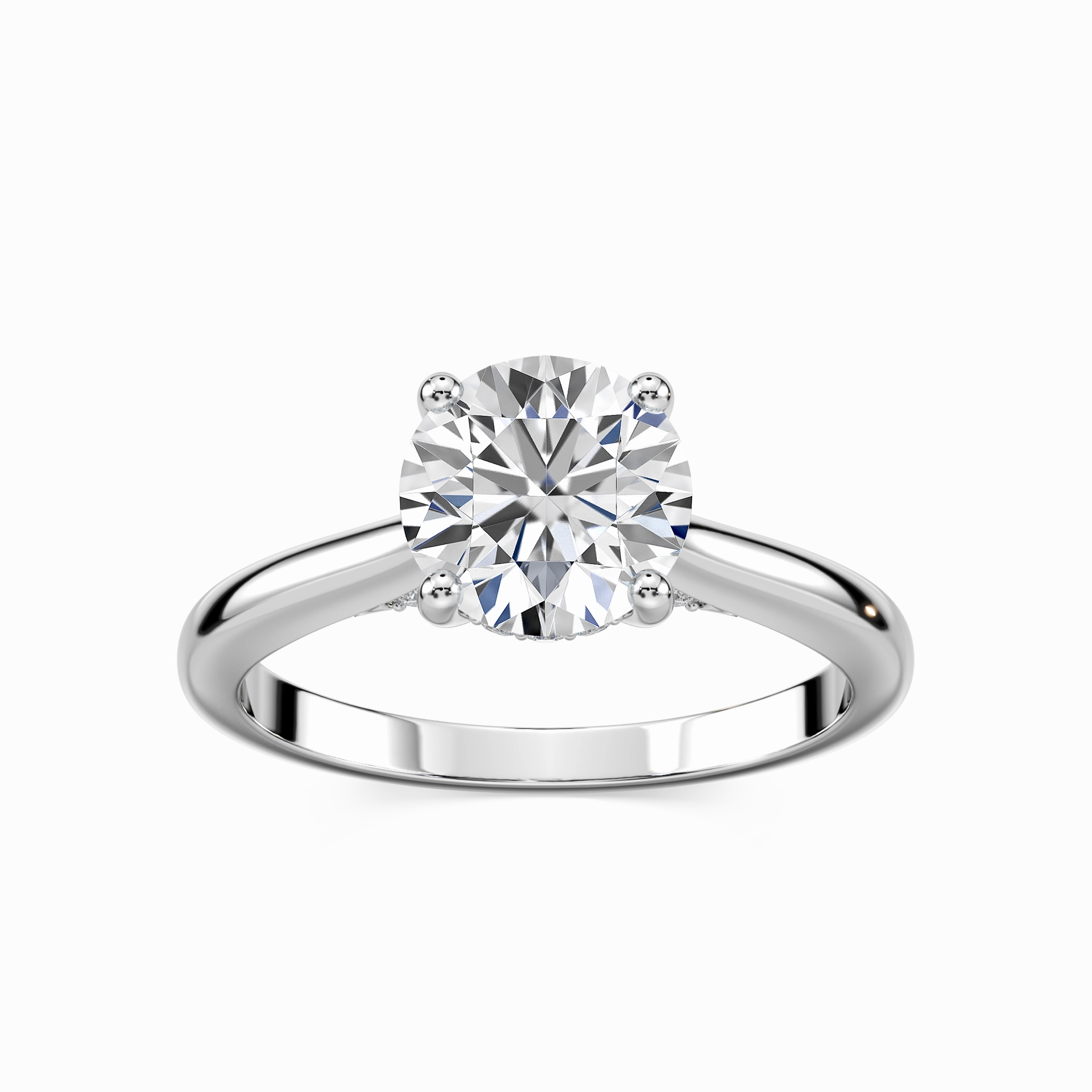 Vivian Round Lab Grown Diamond Arch Hidden Halo Engagement Ring Cool Look Country Flag