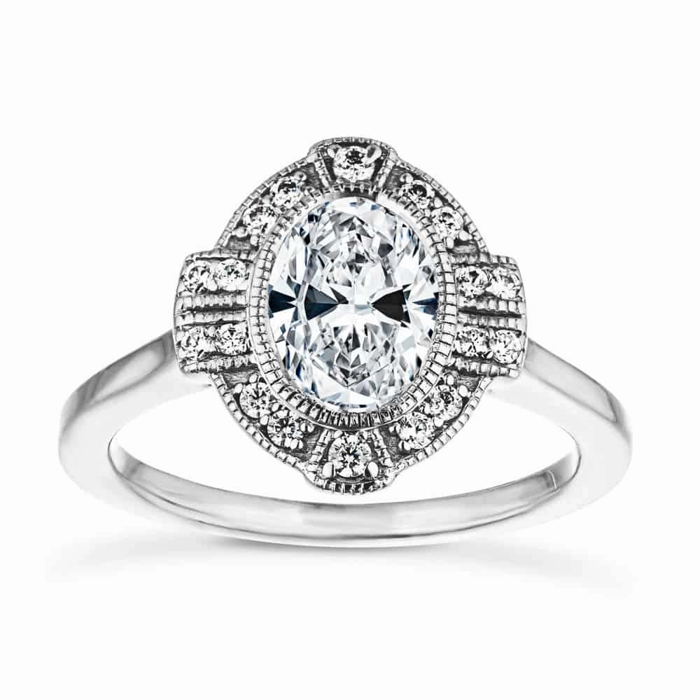 Calla Oval Lab Grown Diamond Vintage Art Deco Halo Engagement Ring Wonderful Adornment Sturdy Decoration