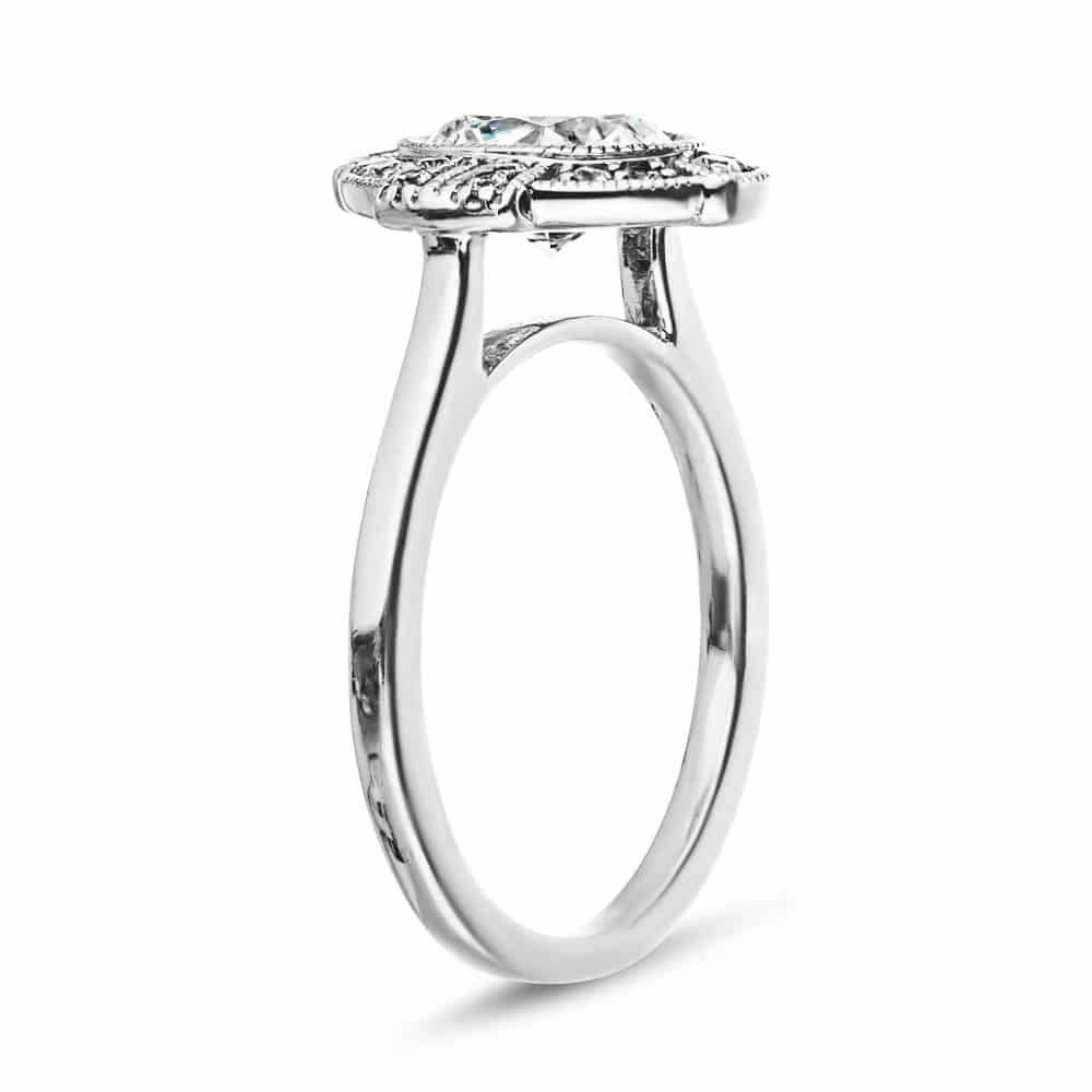 Evolutionary Trend Calla Oval Lab Grown Diamond Vintage Art Deco Halo Engagement Ring
