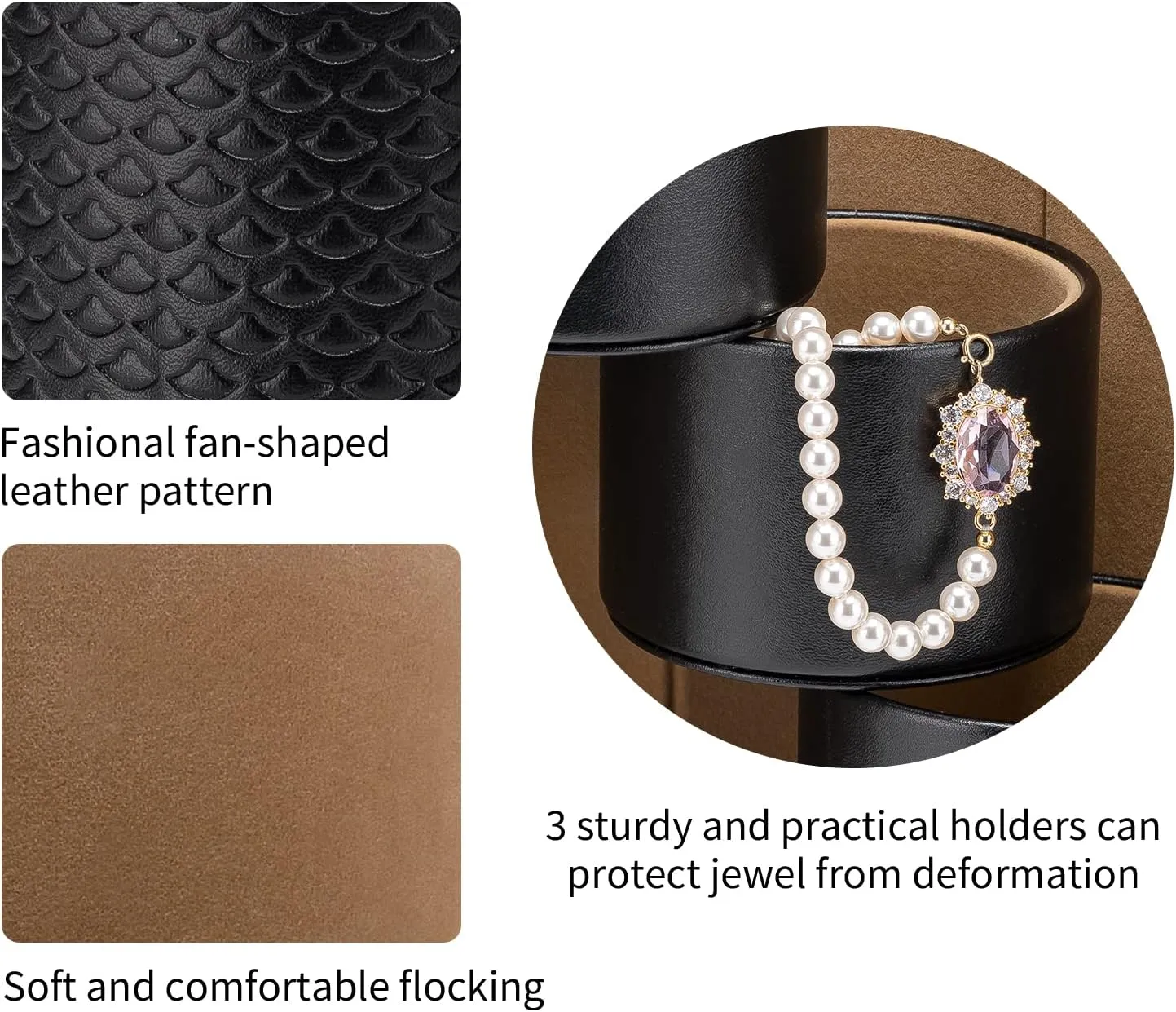 Vlando Travel Jewelry Case for Women, Travel Essential, Travel Must Haves Jewelry Travel Organizer for Girls, Christmas Gifts for Travelers Couples Mom Friends - Black