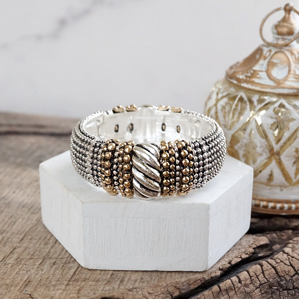 Admirable Mixes Boho Luxe ?C Wide Statement Stretch Bangles (6 Styles)