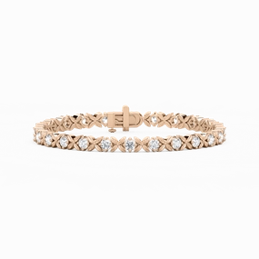 Lightweight Feel Basic Perspective 5 ctw Round Lab Grown Diamond Classic XO Bracelet - 7 Inches