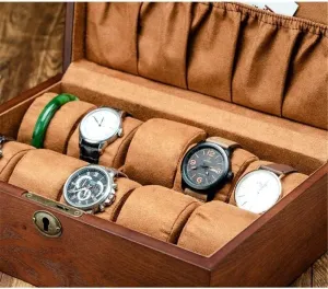 Watch Box Holder Vintage Wooden Display Storage Bracelet Necklace Case
