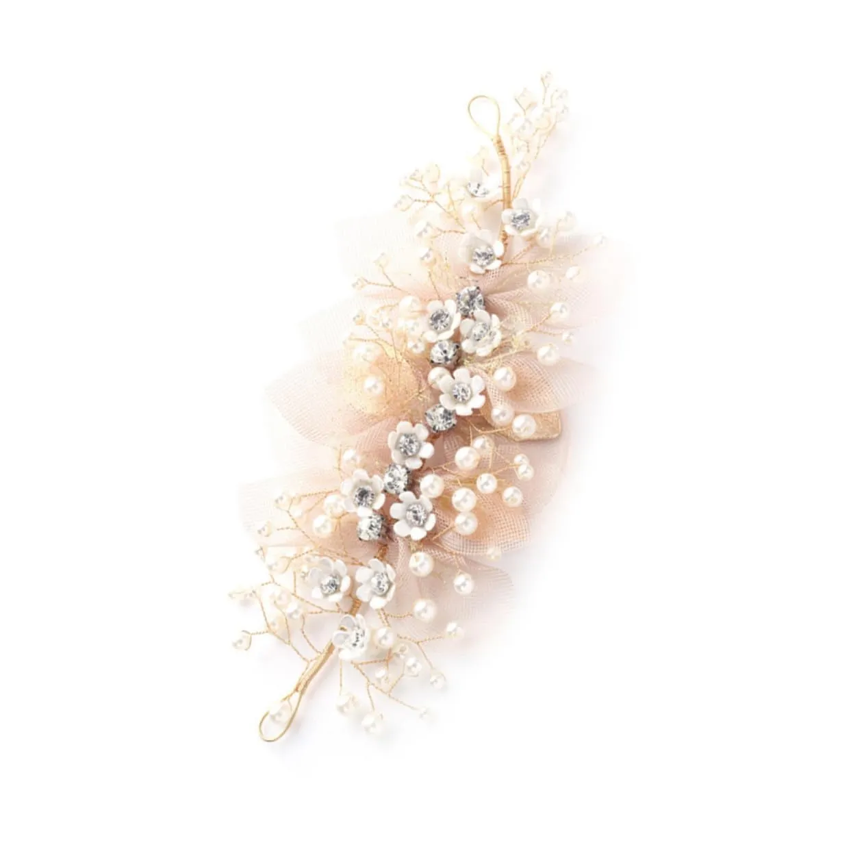 Wedding Headband Headpiece Coffee Hair Strap Pearls Elegant Bridal Hair Accessory for Prom Evening Party